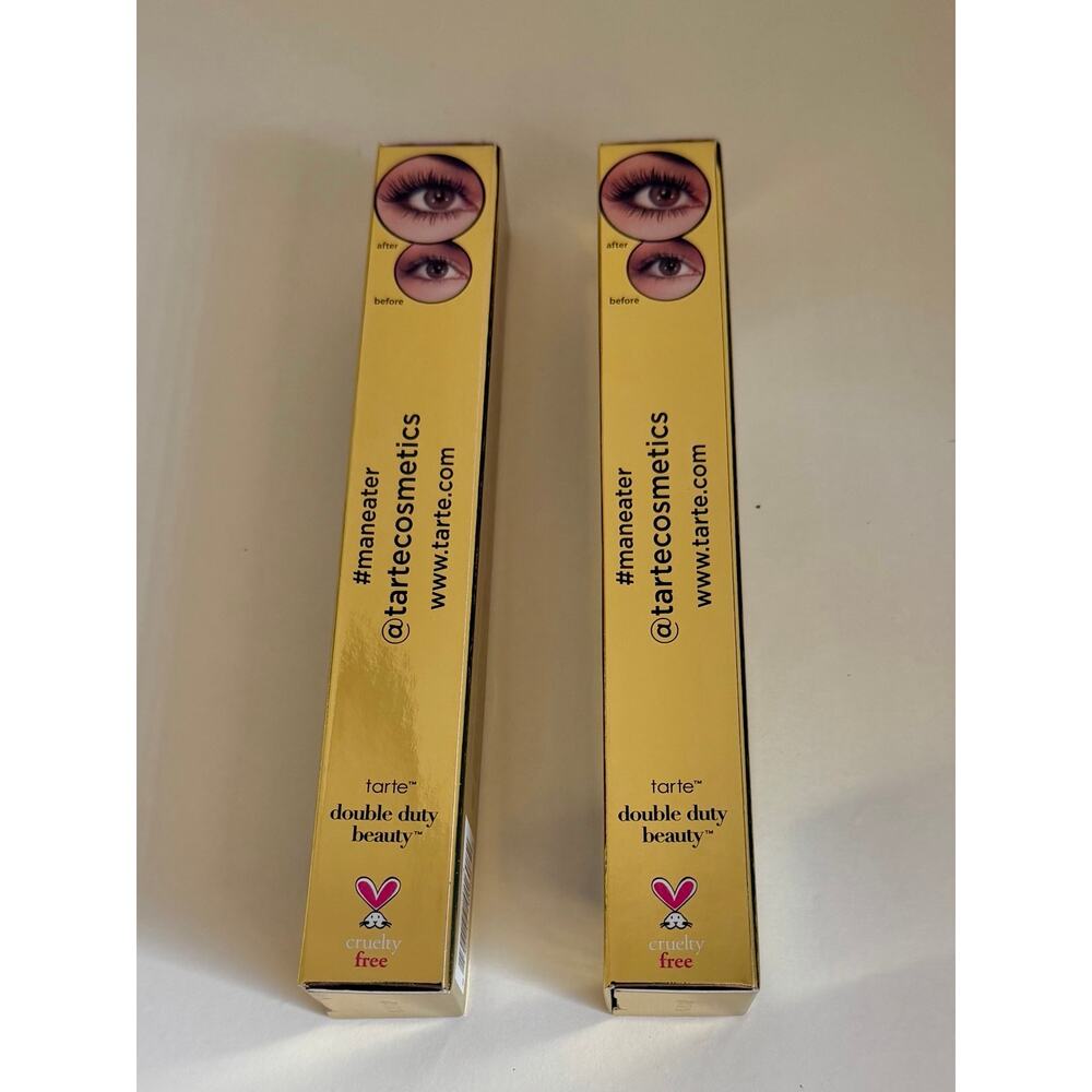 Tarte Maneater Voluptuous Mascara 2 PACK, FULL SIZE Black New in Box - Picture 3 of 5